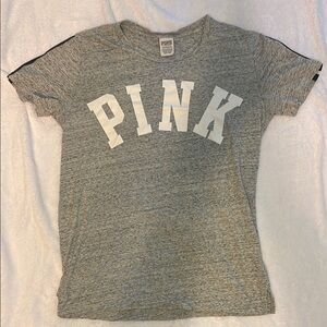 Gray PINK Logo T-Shirt